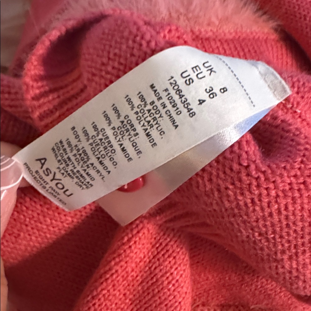 Y2K Pink Fuzzy Trim Cropped Cardigan - Picture 5 of 5